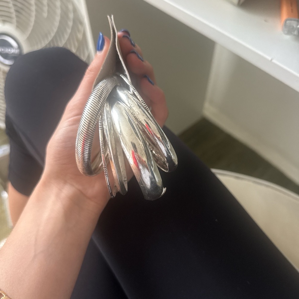 Urban Outfitters Mixed Bracelet Set - Shiny Silver Finish